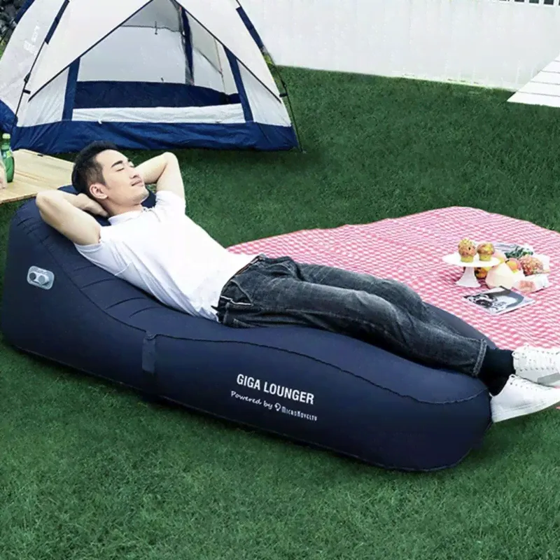 GIGA Lounger Automatic Inflatable Air Mattresses Electric Inflating Lazy Sofa Waterproof TPU Camping Sleeping Bed Max Load 150kg-0